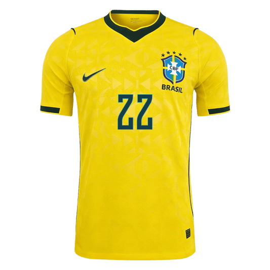 JOÃO PEDRO #22 Men's Brazil World Cup 2026 Player Version Home Soccer Jersey - Slim Fit product view 2