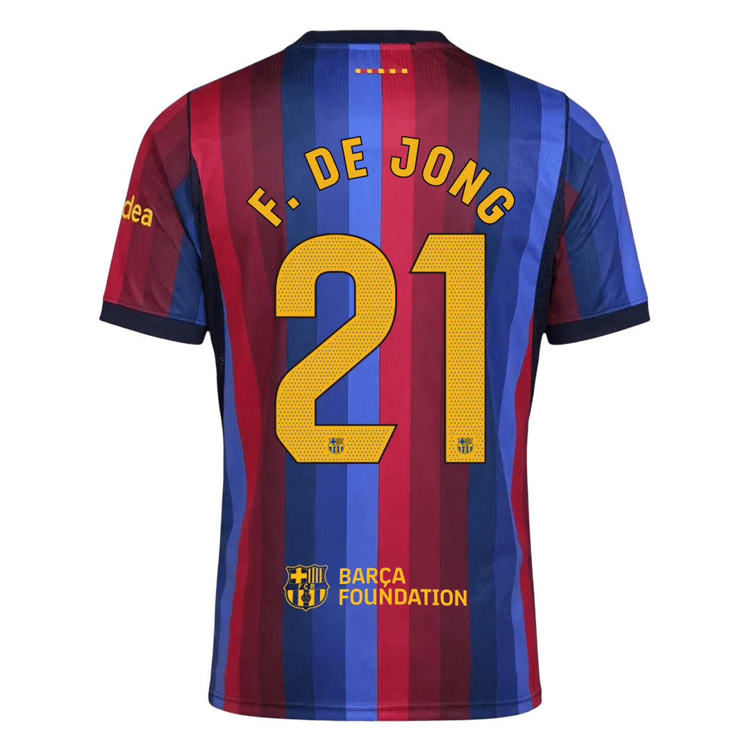 F. DE JONG #21 Men's Barcelona 2026/27 Home Soccer Jersey product view 3