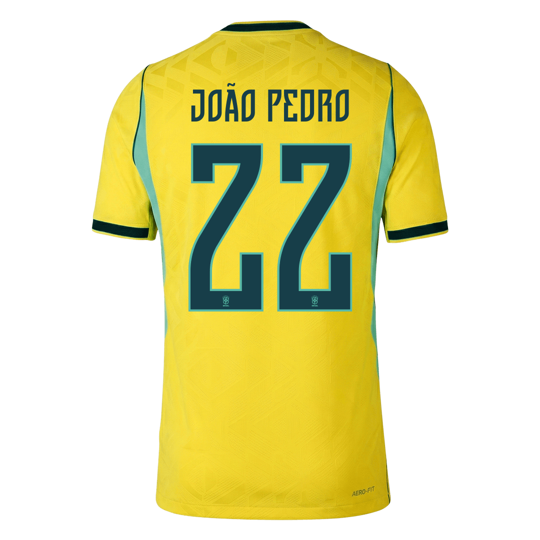 JOÃO PEDRO #22 Men's Brazil World Cup 2026 Player Version Home Soccer Jersey - Slim Fit product view 3
