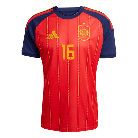 RODRIGO #16 Men's Spain World Cup 2026 Home Soccer Jersey Premium product view 2