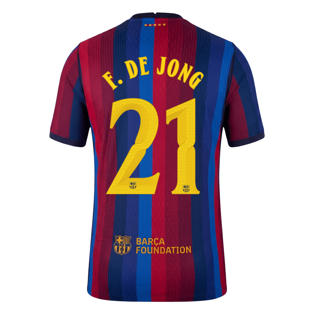 F. DE JONG #21 Men's Barcelona UCL 2026/27 Player Version Home Soccer Jersey product view 3