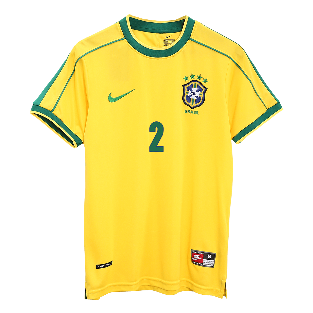Retro CAFU #2 Men's Brazil World Cup 1998 Home Soccer Jersey product view 8