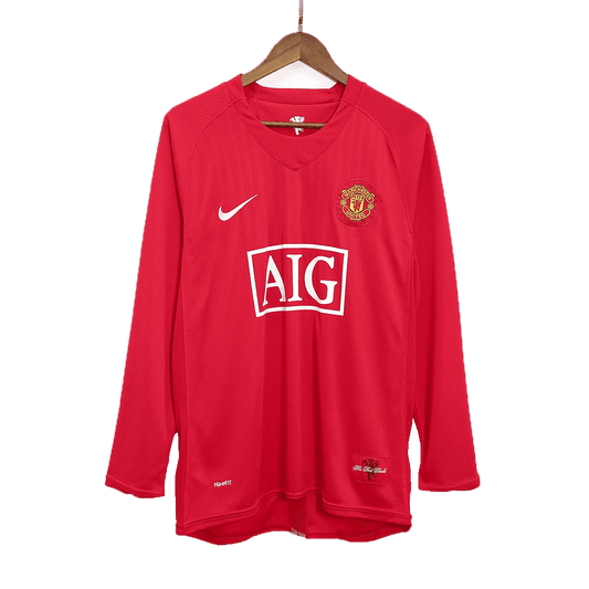 Retro RONALDO #7 Men's Manchester United 2007/08 Home Long Sleeve Soccer Jersey product view 2