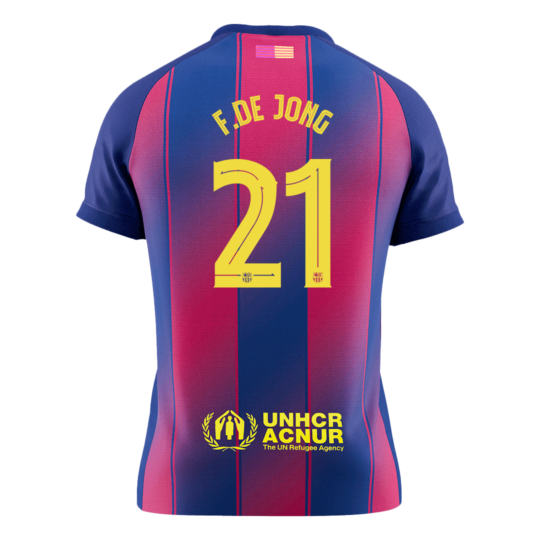 F.DE JONG #21 Men's Barcelona UCL 2025/26 Home Soccer Jersey Premium product view 9
