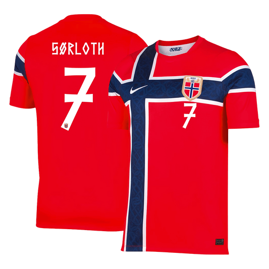 SØRLOTH #7 Men's Norway World Cup 2026 Home Soccer Jersey product view 2
