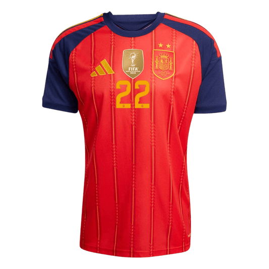 CUBARSÍ #22 Men's Spain World Cup 2026 Player Version Champion Edition Home Soccer Jersey product view 2