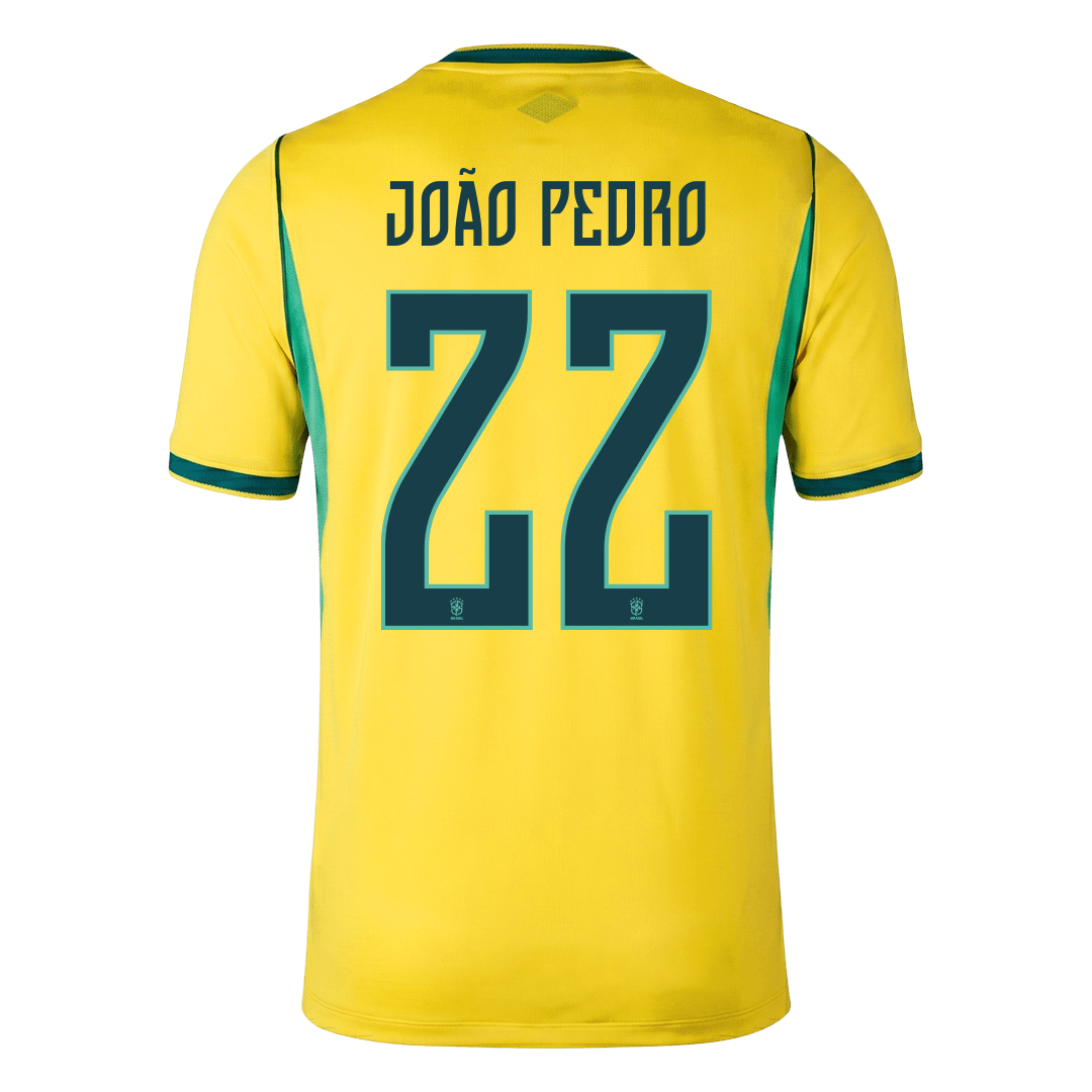 JOÃO PEDRO #22 Men's Brazil World Cup 2026 Home Soccer Jersey Premium product view 6