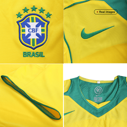 Retro Men's Brazil 2004 Home Soccer Jersey product view 2