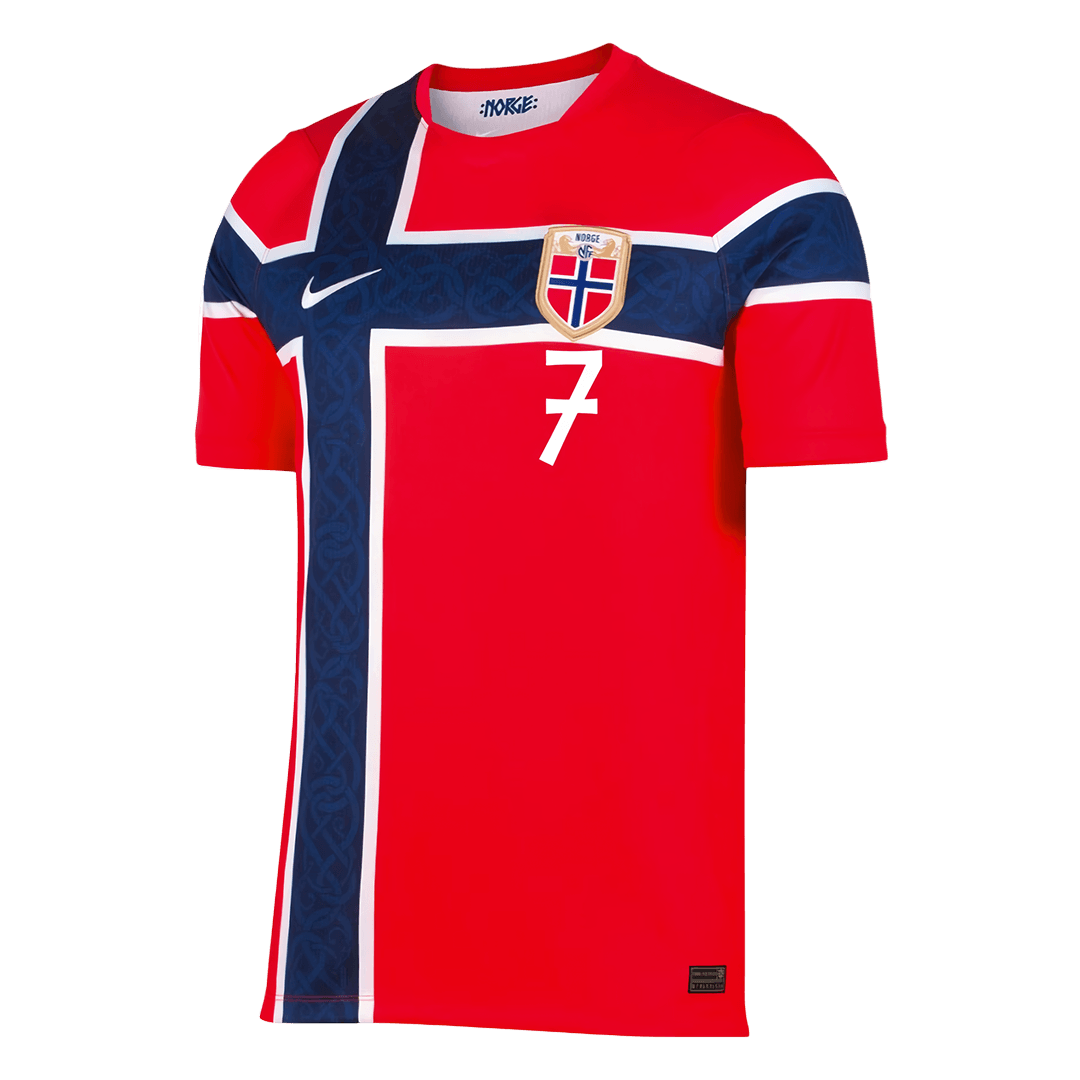 SØRLOTH #7 Men's Norway World Cup 2026 Home Soccer Jersey product view 3