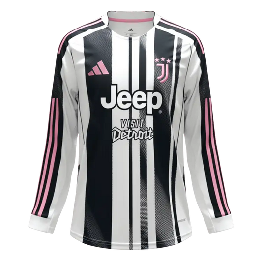 Men's Juventus 2025/26 Home Long Sleeve Soccer Jersey product view 1