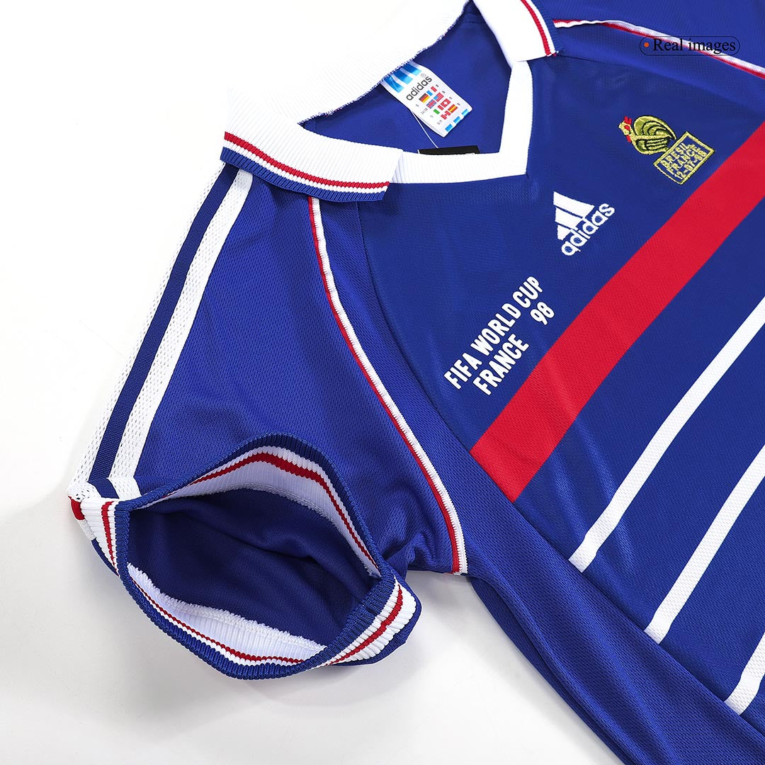 Retro Men's France World Cup 1998 Home Soccer Jersey product view 4