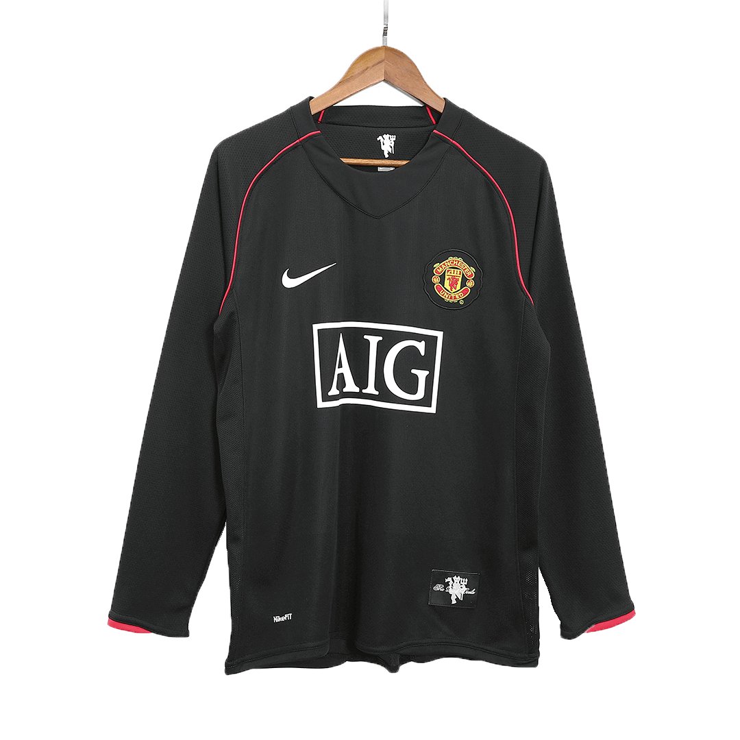Retro ROONEY #10 Men's Manchester United 2007/08 Away Long Sleeve Soccer Jersey product view 10