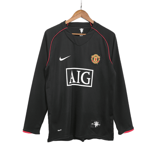 Retro Men's Manchester United 2007/08 Away Long Sleeve Soccer Jersey product view 1