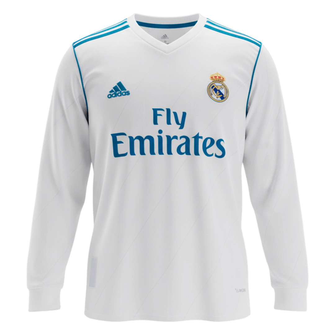 Retro Men's Real Madrid 2017/18 Home Long Sleeve Soccer Jersey product view 1