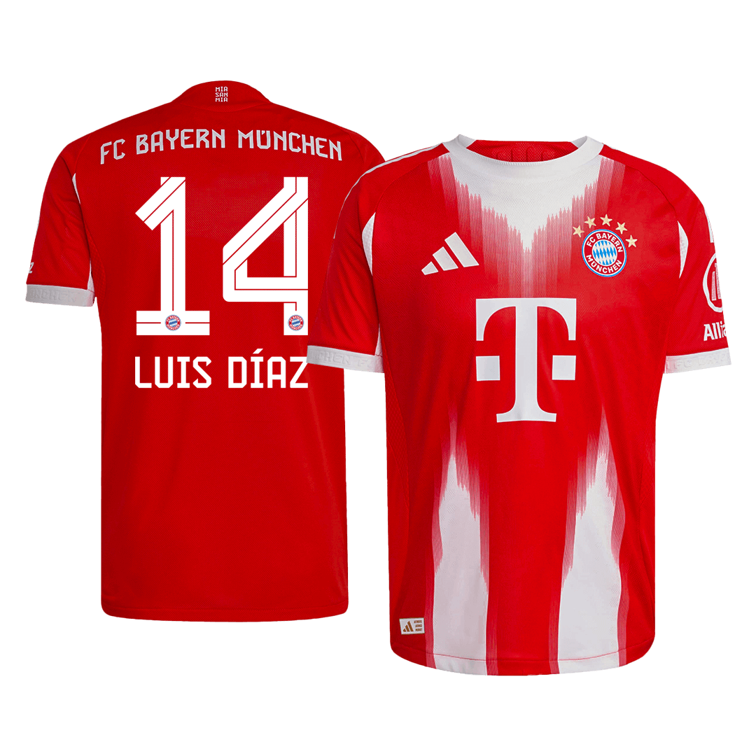 LUIS DÍAZ #14 Men's Bayern Munich 2025/26 Player Version Home Soccer Jersey - Slim Fit product view 1