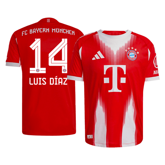 LUIS DÍAZ #14 Men's Bayern Munich 2025/26 Player Version Home Soccer Jersey - Slim Fit product view 1