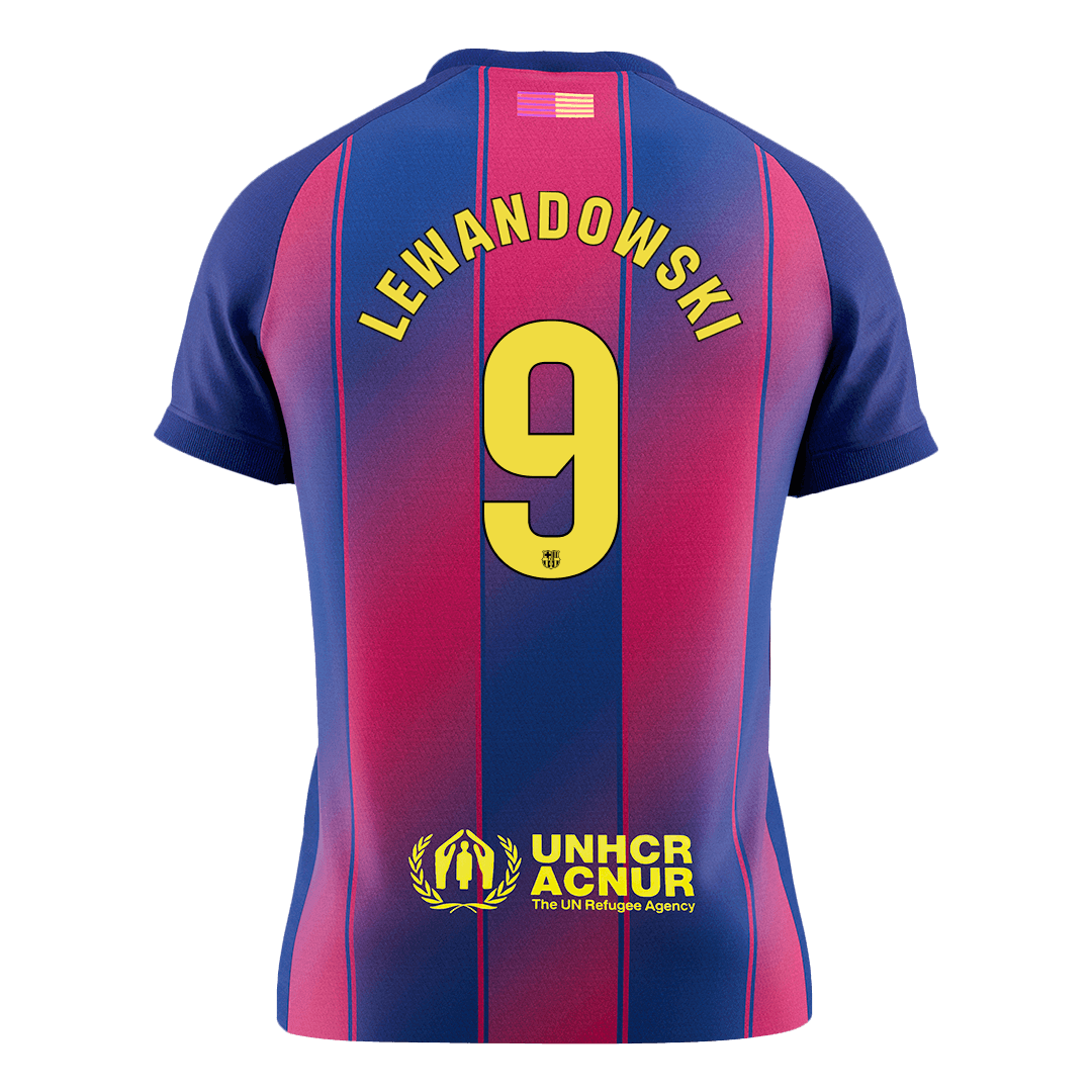 LEWANDOWSKI #9 Men's Barcelona 2025/26 Home Soccer Jersey Premium product view 9