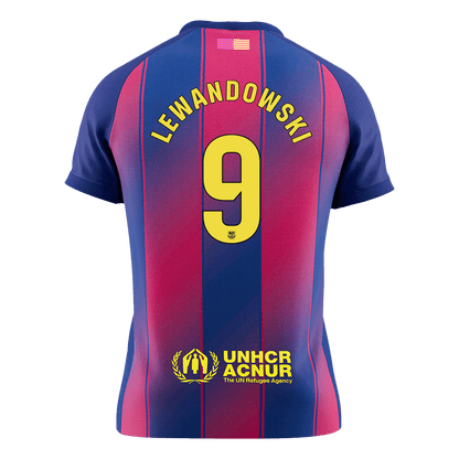 LEWANDOWSKI #9 Men's Barcelona 2025/26 Home Soccer Jersey Premium product view 9