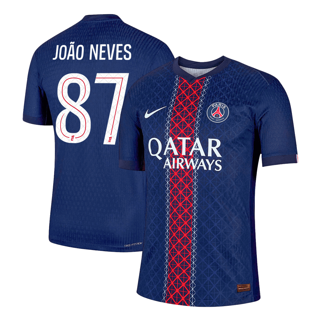 JOÃO NEVES #87 Men's PSG 2025/26 Player Version Home Soccer Jersey - Slim Fit product view 1