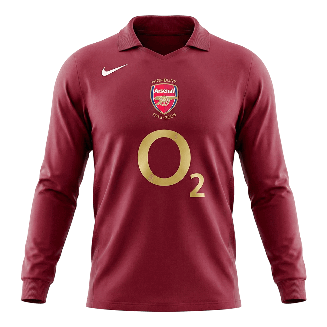 Retro Men's Arsenal 2005/06 Home Long Sleeve Soccer Jersey product view 1