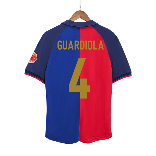 Retro GUARDIOLA #4 Men's Barcelona 1999/00 Home Soccer Jersey product view 1