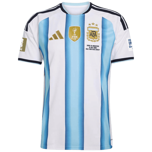 Men's Argentina World Cup 2026 Player Version Home Soccer Jersey - Final Match Edition (With Patches) product view 1