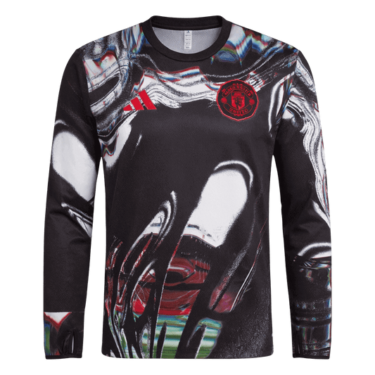 Men's Manchester United 2025/26 Pre-Match Long Sleeve Soccer Jersey product view 1