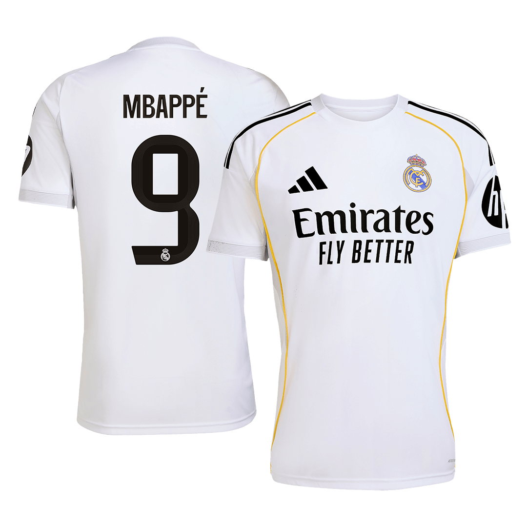 MBAPPÉ #9 Men's Real Madrid 2025/26 Home Soccer Jersey Premium product view 1