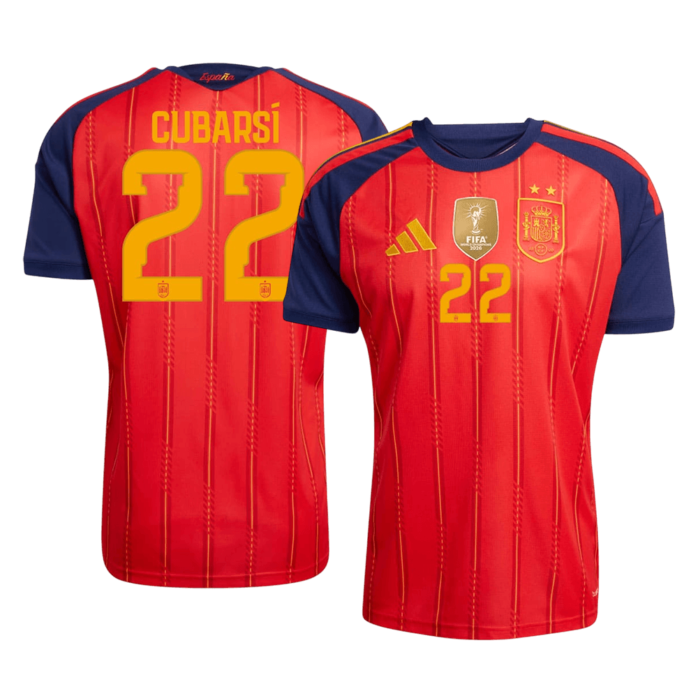 CUBARSÍ #22 Men's Spain World Cup 2026 Champion Edition Home Soccer Jersey product view 1
