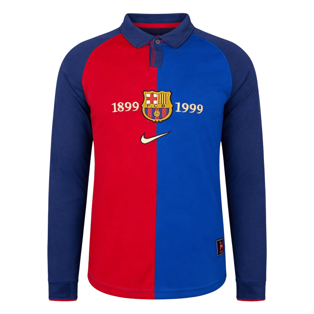 Retro Men's Barcelona 1999/00 Special Long Sleeve Soccer Jersey product view 1
