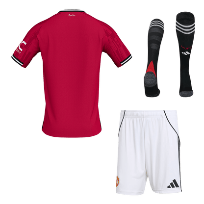 Men's Manchester United 2025/26 Home Soccer Jersey Full Kit [PREMIUM]
