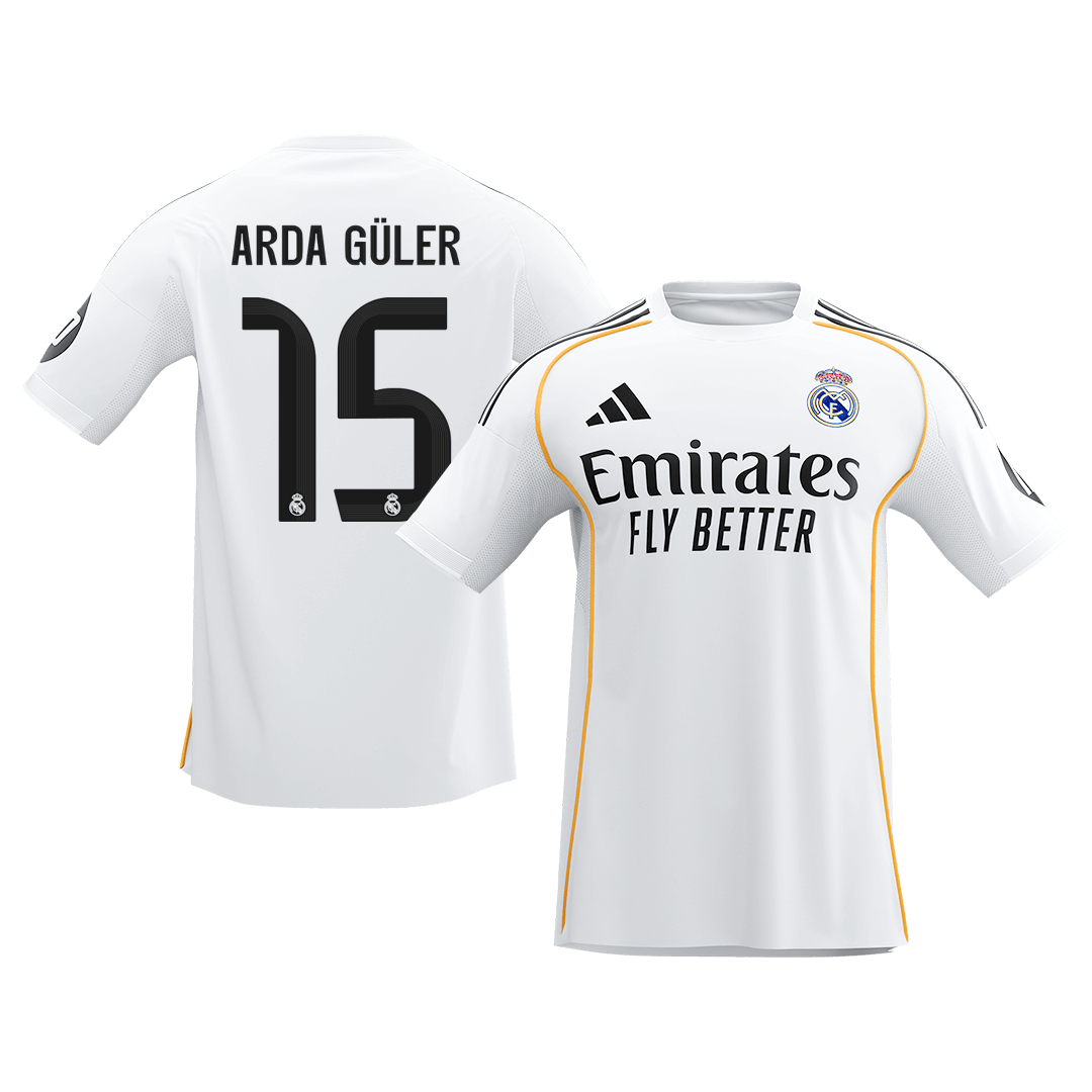 ARDA GÜLER #15 Men's Real Madrid 2025/26 Home Soccer Jersey Premium product view 1