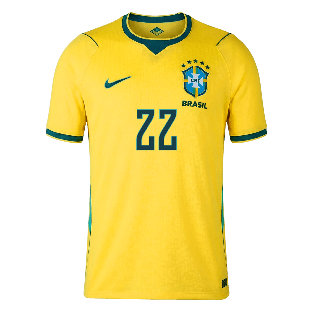 JOÃO PEDRO #22 Men's Brazil World Cup 2026 Home Soccer Jersey Premium product view 5