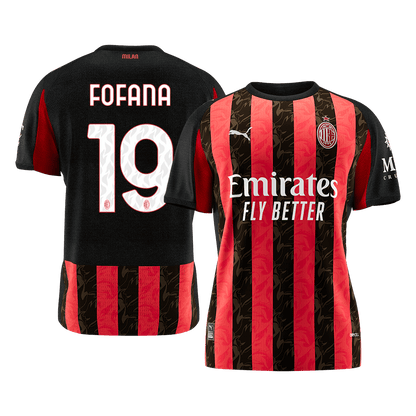 FOFANA #19 Men's AC Milan 2025/26 Home Soccer Jersey Premium product view 1