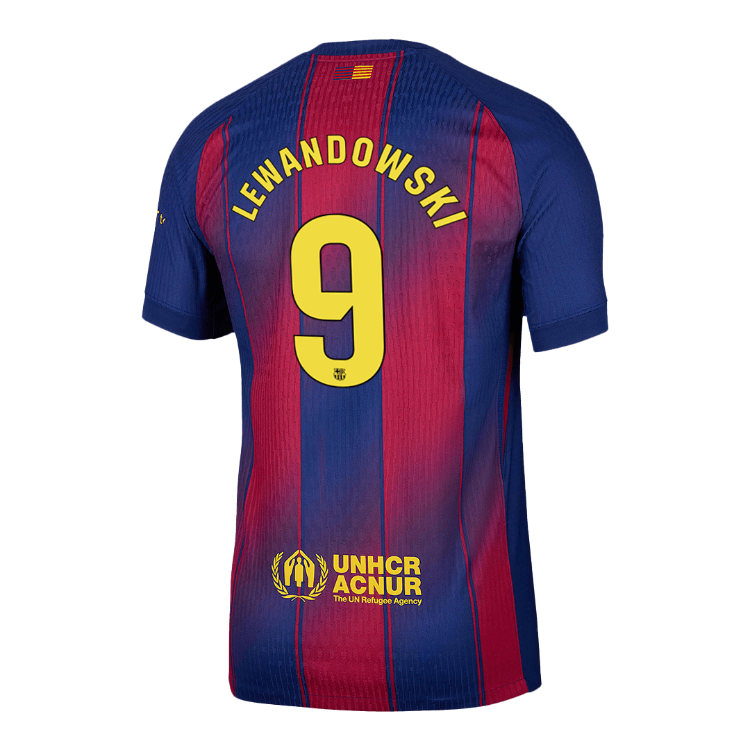 LEWANDOWSKI #9 Men's Barcelona 2025/26 Player Version Home Soccer Jersey - Slim Fit product view 13