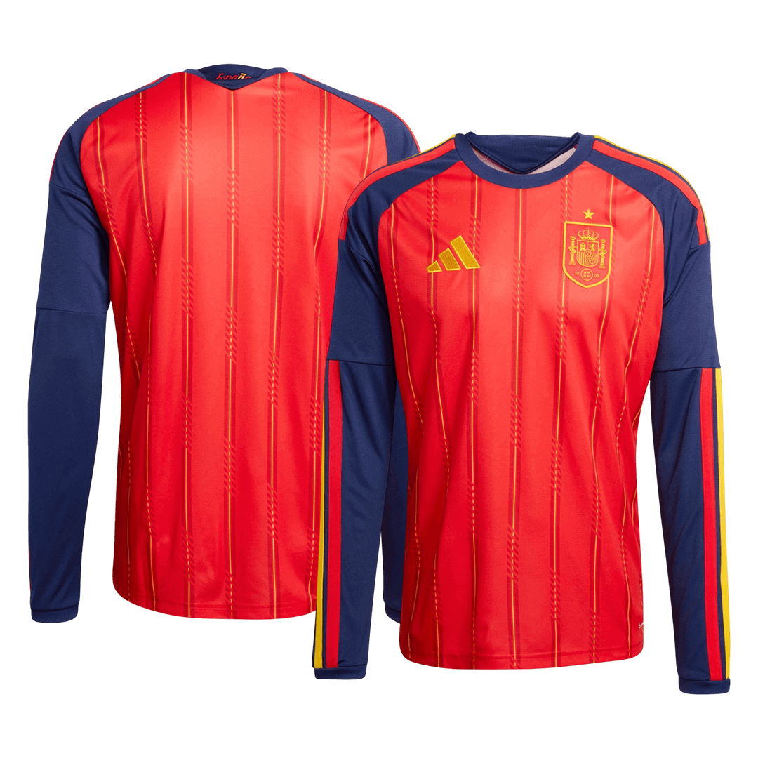 Men's Spain World Cup 2026 Home Long Sleeve Soccer Jersey product view 2