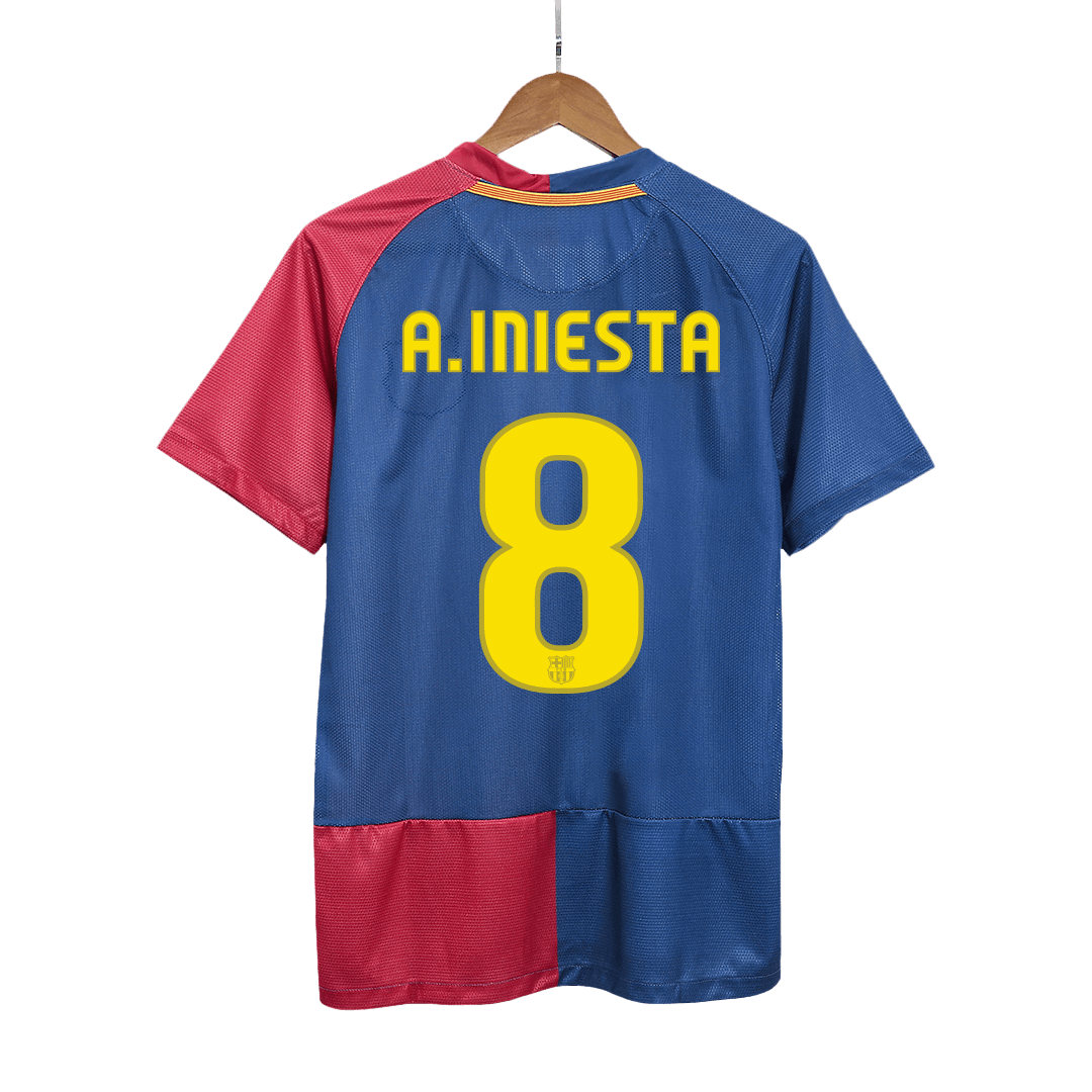 Retro A.INIESTA #8 Men's Barcelona UCL UCL Final 2008/09 Home Soccer Jersey product view 1