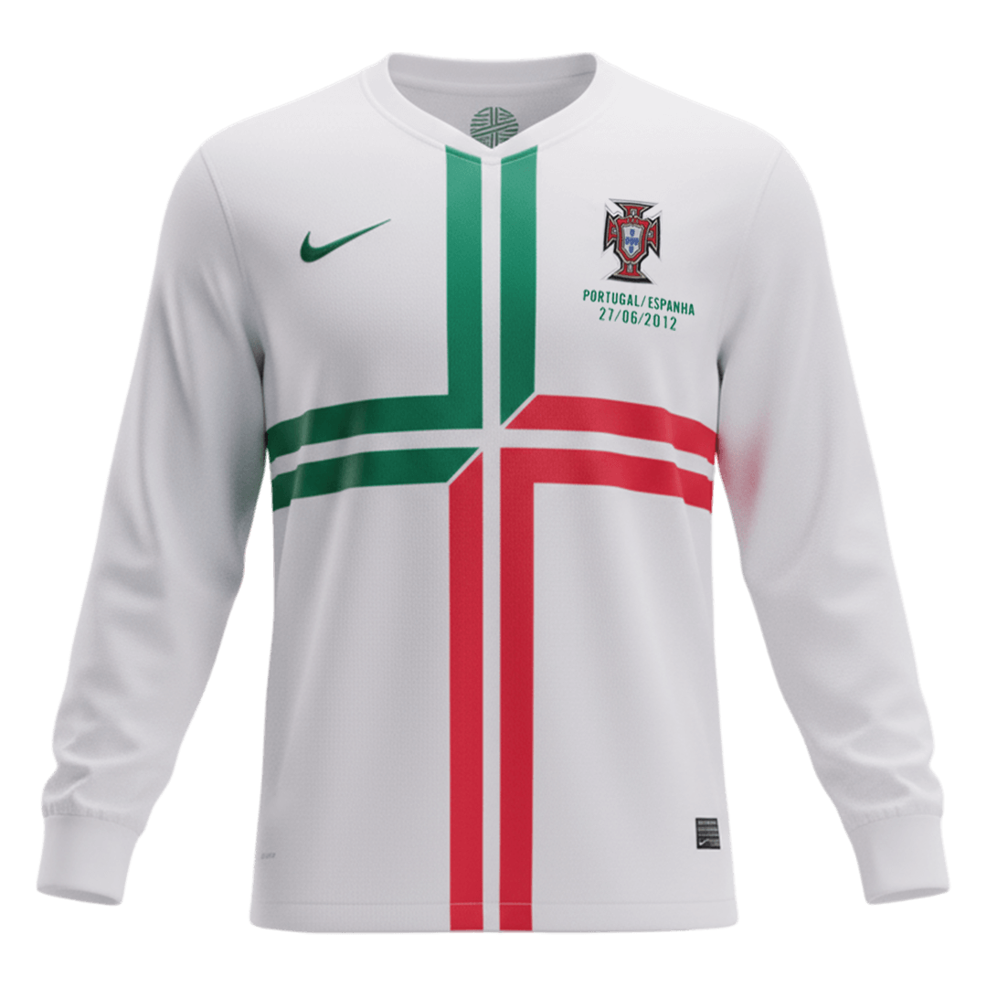 Retro Men's Portugal 2012 Away Long Sleeve Soccer Jersey product view 1