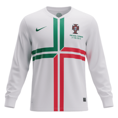 Retro Men's Portugal 2012 Away Long Sleeve Soccer Jersey product view 1