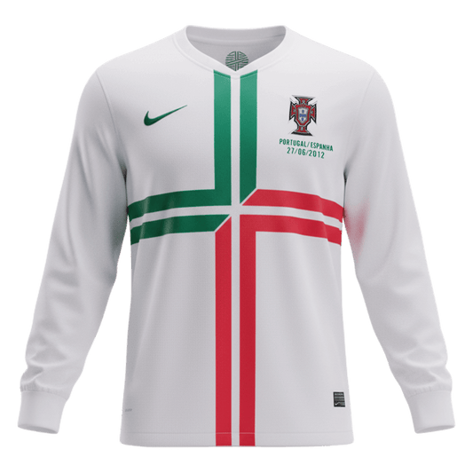 Retro Men's Portugal 2012 Away Long Sleeve Soccer Jersey product view 1