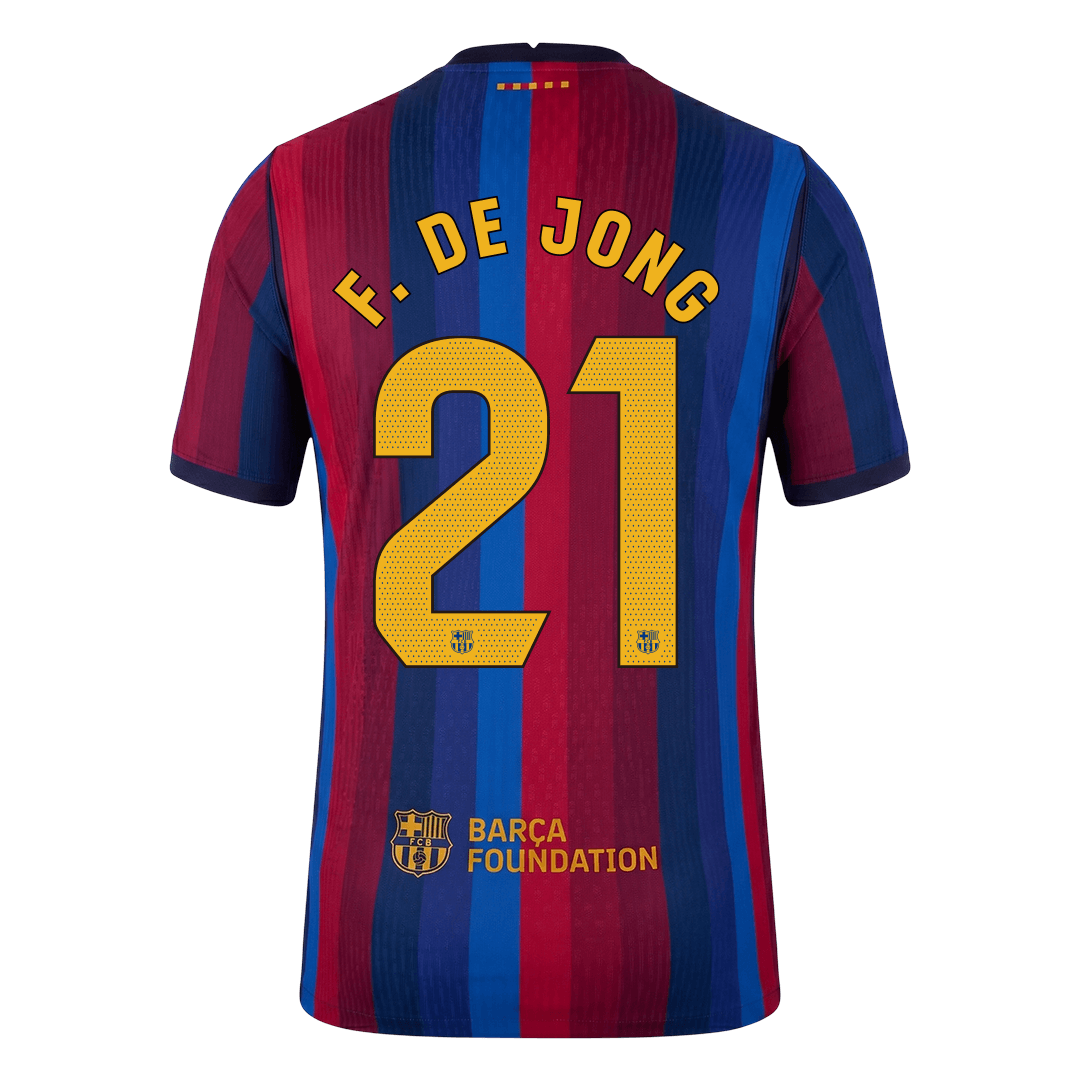 F. DE JONG #21 Men's Barcelona 2026/27 Player Version Home Soccer Jersey product view 3