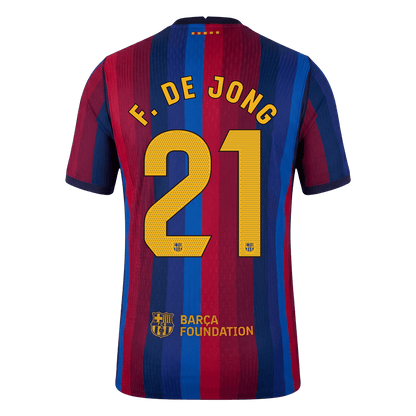 F. DE JONG #21 Men's Barcelona 2026/27 Player Version Home Soccer Jersey product view 3