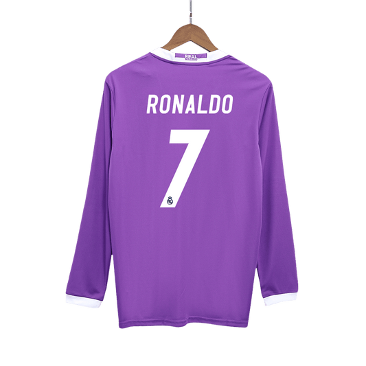 Retro RONALDO #7 Men's Real Madrid 2016/17 Away Long Sleeve Soccer Jersey product view 1