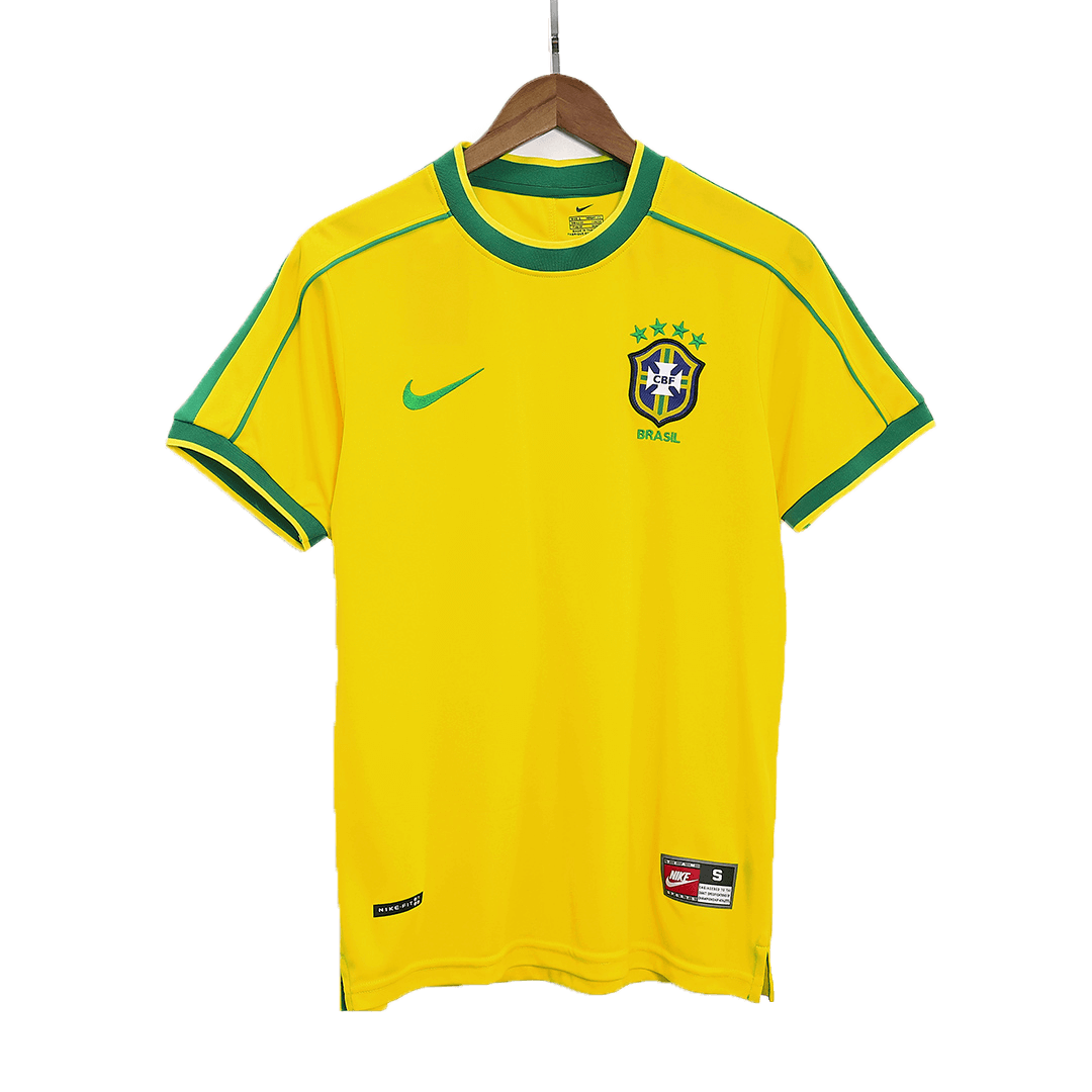 Retro Men's Brazil 1998 Home Soccer Jersey product view 1