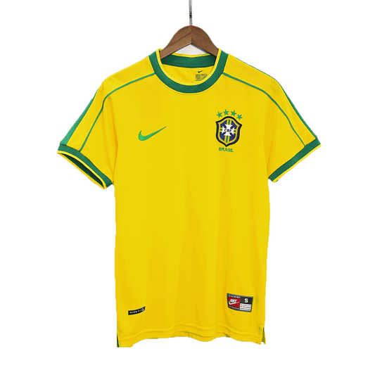 Retro Men's Brazil 1998 Home Soccer Jersey product view 1