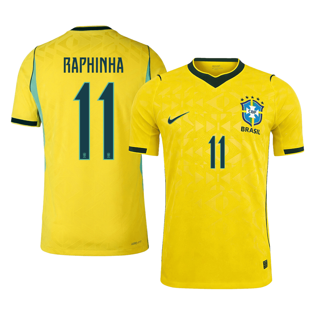 RAPHINHA #11 Men's Brazil World Cup 2026 Player Version Home Soccer Jersey - Slim Fit product view 1
