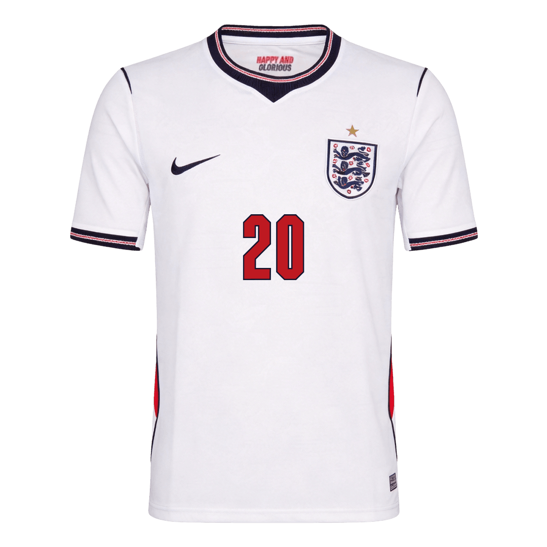 PALMER #20 Men's England World Cup 2026 Home Soccer Jersey product view 2