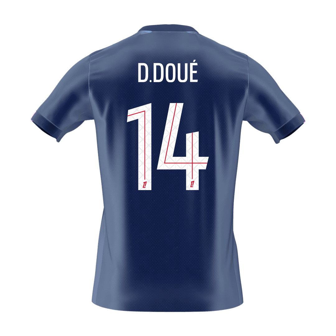 D.DOUÉ #14 Men's PSG 2025/26 Home Soccer Jersey Premium product view 8