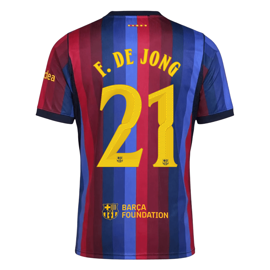 F. DE JONG #21 Men's Barcelona UCL 2026/27 Home Soccer Jersey product view 3
