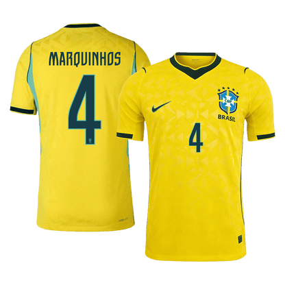 MARQUINHOS #4 Men's Brazil World Cup 2026 Player Version Home Soccer Jersey - Slim Fit product view 1